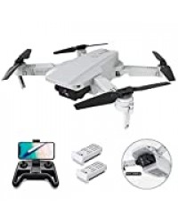 0BEST Drone avec Caméra 4k HD,Drone avec Deux caméra Professionnel, Positionnement du Flux Optique, WiFi Pliable FPV Quadcopter,Photo Gestuelle,1100mAh Batterie Inclus(Blanc)