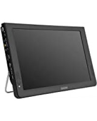 10 Pouces TV Portable, Téléviseur Enregistreur Portable avec TNT DVB-T2/DVB-T USB PVR 1080P HD Téléviseur avec Télécommande pour Chambre, Cuisine, Caravane, etc.