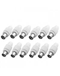 12 Pièces Adaptateur Coaxial TV, Femelle à Mâle Coupleur Câbles Coaxial Prise Dantenne Adaptateur,Blanc(6Bouchon+6 Prise)