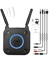 1mii B06 Pro Récepteur Audio sans Fil aptX Low Latency, Adaptateur Bluetooth 5.0 pour Système Stéréo Domestique, avec Faible Latence 3D Surround, Optical RCA AUX 3,5mm et Coaxial 【Upgraded】