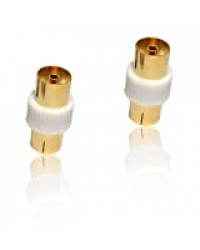 2 x adaptateur coaxial d'antenne TV connecteurs or femelle/femelle-femelle pour câble raccordement