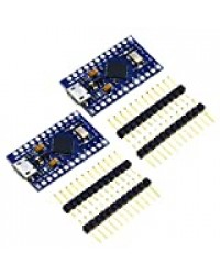 2pcs Carte de ATMEGA32U4 Pro Micro Arduino Compatible 5V 16 MHz Broches Gratuites Connecteur Micro-USB pour Chargeur de Démarrage Arduino IDE 1.0.1