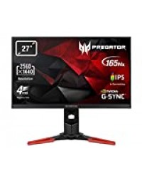 Acer Predator XB271HUBMIPRZ Moniteur de jeu WQHD 27 Pouces, (Panneau IPS, G-Sync, 165 Hz (OC), 4 ms, ZeroFrame, DP, HDMI, concentrateur USB) Noir/Rouge