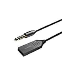 Adaptateur de récepteur de Voiture Bluetooth, Adaptateur de Prise Audio 3,5 mm aux Jack, récepteur de téléphone pour téléphone et TV, Microphone intégré