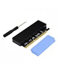 Adwits Carte Adaptateur SSD NVMe et AHCI PCI Express 3.0 x16 vers PCIe avec dissipateur de Chaleur, Ajustement du Facteur de Forme M.2 (NGFF) avec clé M de Taille 2230/2242/2260/2280