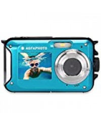 AGFA PHOTO Realishot WP8000 - Appareil Photo Numérique Étanche (24 MP, Vidéo Full HD, Double écran LCD, Zoom Digital 16x, Stabilisateur Numérique, Batterie Lithium) Bleu