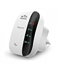 Aigital Répéteur WiFi Booster 300Mbps Extenseur sans Fil Amplificateur de Signal du Réseau(WPS, Installation Facile,1 Port Ethernet, Antennes Intégrées, 2.4GHz) Augmentation de la Couverture WiFi