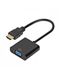 Alextry Adaptateur HDMI vers VGA Adaptateur convertisseur mâle vers femelle 1080P pour tablette PC portable noir