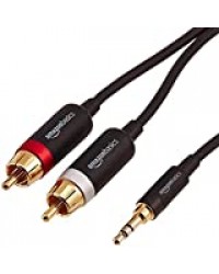 AmazonBasics Câble adaptateur RCA 3,5 mm vers 2 mâles - 2,44 m