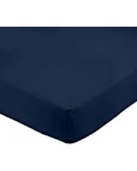 AmazonBasics Drap-housse en microfibre Bleu marine 90 x 200 x 30 cm