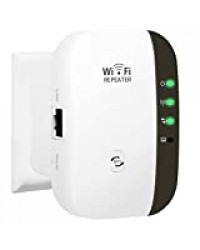 Amplificateur WiFi, 300 Mbps Répéteur WiFi 2.4G WiFi Extender Avoir AP/Répéteur et WPS Fonction, Compatible avec Toutes Les Box Internet, Couvrir Le Signal Jusqu’à 200 m²