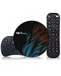 Android 9.0 Smart TV Box [2G + 16G] avec Mini Clavier sans Fil, boîtier 64 Bits RK3318 avec processeur à Quatre cœurs, Adaptateur de Prise, Wi-FI Dual 5G / 2.4G, BT 4.0, UHD H.265 4K * 2K