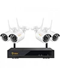 Anlapus 1080P H.265+ Kit Caméra IP WiFi sans Fil 2MP IP67, 8CH 1080P NVR, APP Gratuite & Accès à Distance Via Smartphone, Détection de Mouvement - sans Disque Dur Inclus