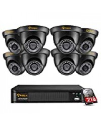 Anlapus 4K 8MP UHD 8CH H.265+ DVR avec Disque Dur 2 to et 8pcs Caméra Surveillance Extérieure IP66 de 4K (3840x2160) Qualité d'image et 30M Vision Nocturne Alerte Instantanée