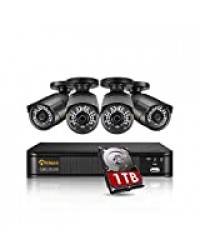 Anlapus 5MP H.265+ PoE Kit Caméra de Surveillance avec 8CH 5MP PoE NVR Enregistreur, Caméra Extérieure IP67, Vision Nocturne 20M, App Gratuite