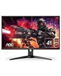 AOC Gaming U28G2AE Écran HDMI, DisplayPort, Free-Sync, Temps de réponse 1 ms, 60 Hz, 3840 x 2160 Noir/Rouge 71 cm/28"