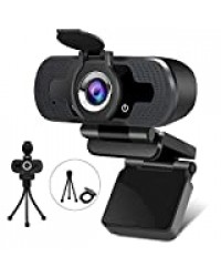 Aode Webcam 1080P Full HD avec Microphone Stéréo Caméra Web pour Chat Vidéo Skype Youtube Enregistrement Compatible avec Windows Mac