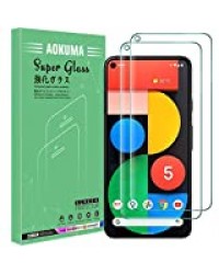 AOKUMA Google Pixel 5 Verre Trempé, [Lot de 2] Verre Trempé Google Pixel 5 [0.26mm] [Extreme Résistant aux Rayures][Haut Définition] Facile Installation Film Protection écran