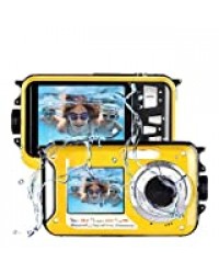 Appareil Photo étanche Numérique 2.7K Full HD 48.0MP, 3.0 Mètres Camera Etanche Complètement Scellé, Camera sous Marine LCD Double écran Lumière Flash