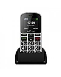 artfone CS188 Téléphone Portable Senior Débloqué avec Grandes Touches | Bouton SOS | Radio FM | Haut-Parleur de Boîte | Batterie 1400mAh | Lampe Torche et Station de Charge -Blanc