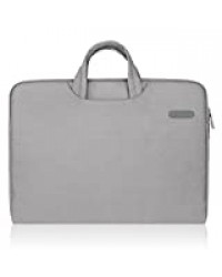 Arvok 15 15.6 Pouces Housse avec Poignée pour Ordinateur Portable Sacoche Pochette PC en Toile de Protection Ordinateur pour Macbook Pro Retina/ASUS/Dell/HP/Lenovo/Tashiba/Sony - Gris