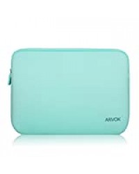 Arvok 15 15.6 Pouces Housse pour Ordinateur Portable en Néoprène Pochette Sacoche pour Chromebook Ultrabook Netbook Tablette (Vert foncé)