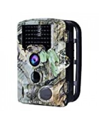 AUCEE Caméra de Chasse 16MP 1080P HD Caméra de Surveillance 120°PIR Capteur Imperméable IP56 Piège Photographique 20M Vision Nocturne Infrarouge 46 LEDs IR Basse Luminosité Caméra de Jeu