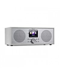 AUNA Silver Star Radio Dab+/FM stéréo Internet - Radio Internet avec WiFi, Radio de Cuisine, Bluetooth, RMS 2X 8W, USB, Appli de contrôle, AUX, Chêne