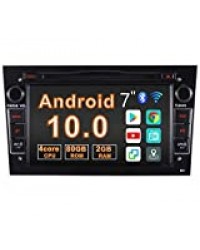 Autoradio Android 10.0 Voiture 7 Pouces 2 Din GPS Radio pour Opel Vauxhall Corsa Astra Zafira Antara avec Navigation Lecteur DVD Bluetooth Écran Tactile WiFi Video SWC Dab USB Subwoofer 2+80GB