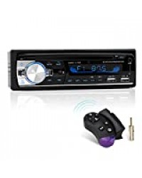 Autoradio Bluetooth, CENXINY 1 DIN Radio Voiture Récepteur avec Lecteur MP3 WMA FM Télécommande, Deux USB Port,Main Libre Stéréo 4 x 65W Soutien iOS, Android