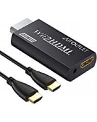 AUTOUTLET Convertisseur Wii HDMI Convertisseur Wii à HDMI,Convertisseur Wii à 720p et 1080p — Convertisseur Wii à HDMI WII2HDMI 720p ou 1080p CompatiblesNintendo Wii.