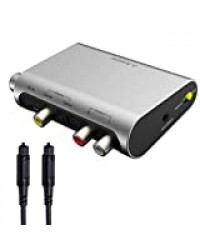 Avantree DAC02 DAC Convertisseur Optique RCA, Numérique vers Analogique Adaptateur Audio avec Toslink Câble, Contrôle du Volume, 192 KHz, SPDIF Entrée Optique Coaxiale, 3.5mm Sortie Casque Enceintes