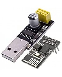 AZDelivery ESP8266 ESP-01 Module émetteur-récepteur série sans fil WLAN WiFi avec adaptateur USB pour Arduino y compris un eBook