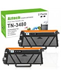 Aztech 2 Pack Compatible pour Brother TN-3480 TN3480 TN 3480 Toner pour Brother HL-L5100DN HL-L5200DW HL-6300DW HL-L5000D DCP-L5500DN HL-L6400DW Brother DCP-L5500DN MFC-L5800DW MFC-L5700DW Cartouche