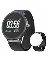 Bebinca Monte Connectée Bluetooth 5.0 Smartwatch Femmes Homme Enfant Bracelet Connecté Cardio Etanche IP68 Podometre Sport Cardiofrequencemetre Marche Chronometre pour Android iOS（Noir）