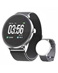 Bebinca Uhr Voller Touchscreen Fitness Uhr IP67 Wasserdicht Fitness Tracker Sportuhr mit Schrittzähler Pulsuhren Stoppuhr für iOS Android (Gris)