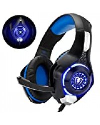 Beexcellent GM-1 Casque Gaming PS4, Casque Gamer avec Micro Premium Anti Bruit Audio Stéréo Basse avec LED Lampe Jeux Vidéo Gaming Compatible pour PC Xbox One Laptop Tablette