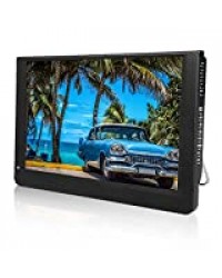 Bewinner TV Portable 12 Pouces, Télévision Numérique DVB-T/T2 1080P 16: 9 avec 2 Haut-Parleurs pour Chambre à Coucher,Cuisine,Caravane,Voiture-Support Antenne/VGA/AV/Casque/HDMI/USB,Carte SD/MMC