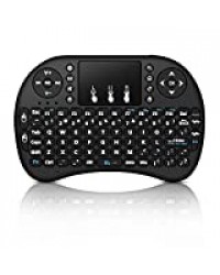 blackgik Mini Wireless Keyboard Clavier sans Fil de 2.4GHz i8 avec Le Pavé Tactile, la Souris pour Boîte de TV/Andriod de PC/TV Intelligent avec des Touches Multimédia