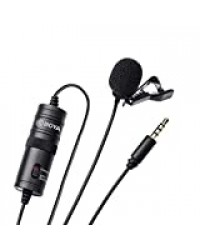 Boya BY-M1 Microphone cravate 3,5 mm pour Smartphone/Canon/Nikon Noir