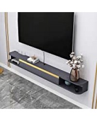 BXYXJ Étagère Meuble de télévision Mural Console Multimédia TV Murale, Titane-Blanc/Gris, Tablette de Rangement multimédia pour Table TV en Bois, Grande capacité, décoration en Titane