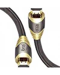 Câble HDMI de Luxury IBRA 2.1 8K à très Haut débit, 48 Gbps | Prend en Charge 8K@60HZ,4K@120HZ,4320p,Compatible avec Fire TV,Assistance 3D,Fonction Ethernet,8K UHD,3D-Xbox Playstation PS3 PS4,etc-2M