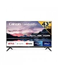 Caixun EC43S1A UHD 4K Smart TV, 43 Pouces 108cm, Android 9.0 Téléviseur, Triple Tuner, HDR 10, Bluetooth (Prime Video,Netflix,Youtube,Google Assistant,Google Play Store)