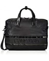 Calvin Klein Striped Logo Laptop Bag, Sacs pour ordinateur portable homme, Noir (Blackwhite Black), 1x1x1 cm (W x H L)