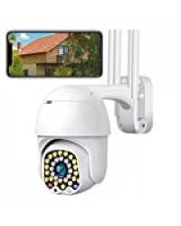 Caméra Surveillance WiFi Extérieur, Caméra de Surveillance sans Fil 1080P Dôme IP Caméra Sécurité étanche IP65 avec Audio Bidirectionnel, Vision Nocturne, Détection de Mouvement