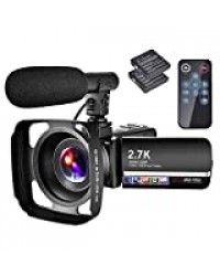 Camescope Camescope Numerique 2,7K Camescope Full HD 30MP Caméscope 18X Camescope avec Microphone et Lentille Capuche