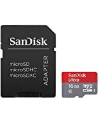 Carte Mémoire microSDHC SanDisk Ultra 16GB avec Vitesse de Lecture Allant jusqu'à 80MB/S, Classe 10 FFP