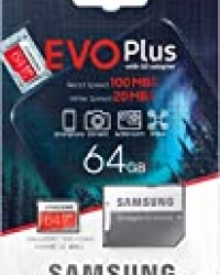 Carte mémoire Samsung Evo Plus 64 Go microSD SDXC Classe 10 (2020) modèle jusqu'à 100 Mo/S Full HD et 4K UHD avec Adaptateur