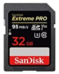 Carte Mémoire SDHC Sandisk Extreme Pro 32 Go jusqu'à 95 Mo/s, Classe 10, U3, V30, 4K UHD