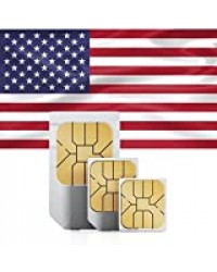 Carte Sim USA prépayée USA avec 2Go - 30 jours -Réseau AT&T - Format triple-couple Mini, Micro & Nano